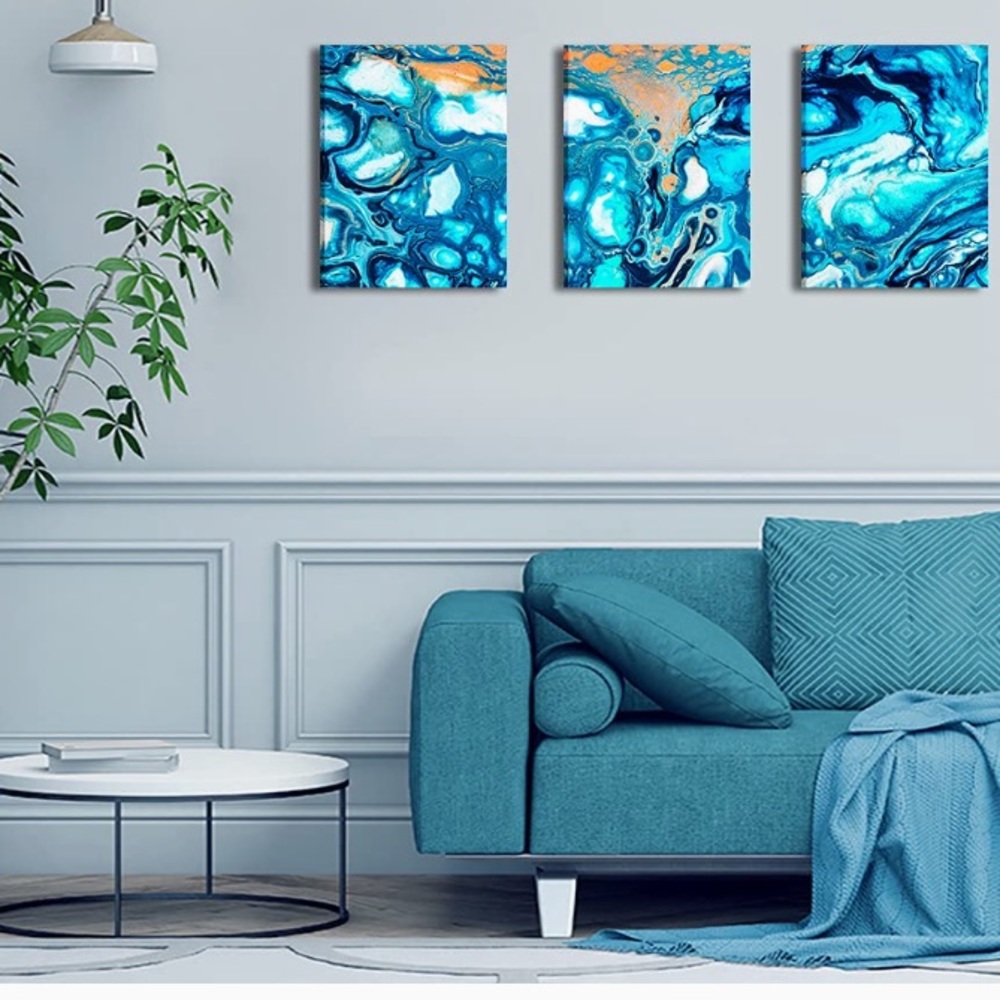 Three piece canvas wall art